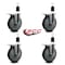 Service Caster 6'' Thermoplastic Rubber Swivel 1-1/2'' Expanding Stem Caster Set Total Lock Brake, 4PK SCC-EXTTL20S614-TPRB-112-4 - alternate 3